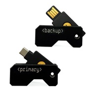 Zestaw 2x Etui Yubikey Obrotowe "primary" i "backup" Ochrona Premium