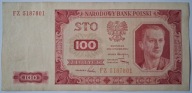 Banknot PRL 100 zł 1948 rok SERIA: FZ - BEZ RAMKI