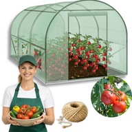 TUNEL FOLIOWY OGRODOWY SZKLARNIA FOLIAK MOCNA KONSTRUKCJA 6m2 ZIELONY