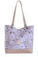 Torebka HABILE design bag shopper beżowy w kwiaty