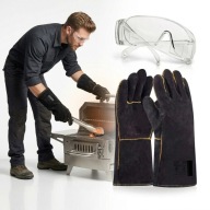 RĘKAWICE ŻAROODPORNE DO GRILLA PIEKARNIKA + OKULARY OCHRONNE GRATIS