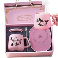 Podgrzewacz do kubka Deenzy różowy 0,35 l 18 W zestaw 5w1