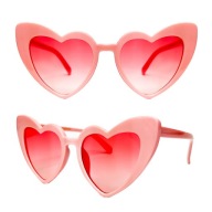 Okulary w KSZTAŁCIE Serca RÓŻOWE Kocie Kobiece Cieniowana SOCZEWKA Róż