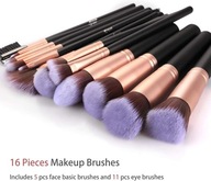 Zestaw pędzli do makijażu różowe złoto profesjonalny komplet do oczu