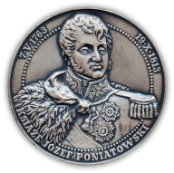 Medal Bitwa pod Raszynem 1809 Józef Poniatowski srebrzony 70 mm