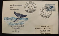 !! ZWIERZĘTA RYBY - GRENLANDIA 1970 - KOPERTA - LIST - STAN BDB !!