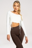 Bluzka regulowana z długimi rękawami Gym Glamour white 38 M