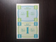 Bilety towarowe (cukier) styczeń 1977 - rzadkie!