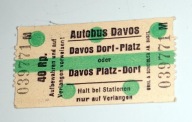Autobus Davos - stary bilet autobusowy .