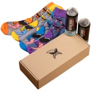 Zestaw 4 par skarpet + 2 energetyki pudełko na prezent kapitan bomba