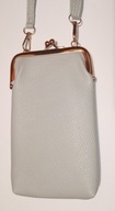 damska torebka na telefon jasny szary