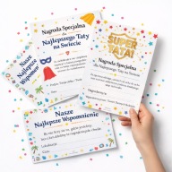 3x DYPLOM DLA TATY DZIECKA SUPER CHŁOPAK KOLOR A4 PERSONALIZACJA PREZENT