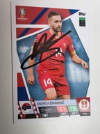 Karta topps match attax autograf Serbia Euro 2024 Andrija Żivković