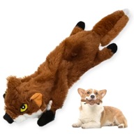 Zabawka dla PSA Brązowy LISEK do Gryzienia z PISZCZAŁKĄ DŁUGA Pluszowa