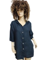 MASSIMO WŁOSKIE WDZIANKO LNIANE z kapturem rękaw podpinany kieszenie 38