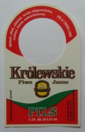 ETYKIETA NA KEG PIWO KRÓLEWSKIE PILS BROWAR WARSZAWA