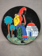 Wielki talerz ozdobny / patera szkliwiona H.ARFAOUI