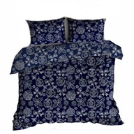 pościel bawełna lux 160x200 +2x70x80 +2x40x40 guzik B 572-2 bombki granat