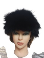 CZAPKA z naturalnego futra lisa czarnego 50/52