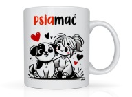 Kubek z nadrukiem psa dla PSIARY na prezent na urodziny zabawny