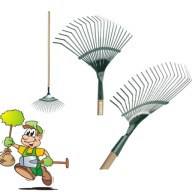 GRABIE GRABKI OGRODOWE WACHLARZOWE DO LIŚCI TRAWY OGRODU METALOWE Z TRZONEM