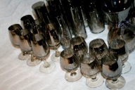 MIRROR GLASS PIĘKNA ZASTAWA RETRO SILVER KOMPLET 37 ELEMENTÓW