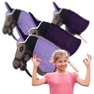WRZOS I ŚLIWKA - DERKA DWUSTRONNA i nauszniki dla HOBBY HORSE SKIPPI