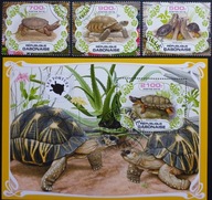 T.0412 SERIA+ BLOK FAUNA ŻÓŁWIE GATUNKI ŚWIATA