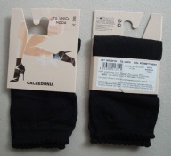 CALZEDONIA nowe krótkie czarne skarpetki wzorki małe romby kratka 40 DEN