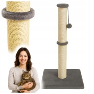 DRAPAK DLA KOTA WIEŻA SŁUPEK WYSOKI 90 CM + ZABAWKA SZNUREK KULKA POMPON