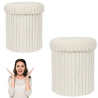 PUFA TAPICEROWANA ZE SCHOWKIEM SIEDZISKO DO SIEDZENIA OKRĄGŁA DO POKOJU