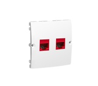 Gniazdo Internetowe 2 x RJ45 Cat.5e Kontakt-simon moduł biały + ramka Basic