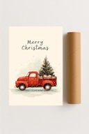 Plakat bez ramy 50x70cm Świąteczna Przygoda Mikołaj renifer bałwan święta