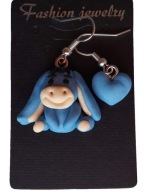 KOLCZYKI Z MODELINY KLAPOUCHY Z SERCEM PUCHATEK