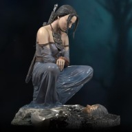 Żywica figurka wojowniczka przy jeziorze 1/10