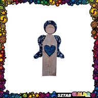 L093 Anioł Pruski - mozaika szklana na drewnie