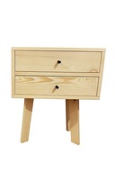 Drewniana sosnowa szafka nocna stolik komoda 2 szuflady