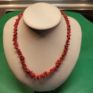 Damski naszyjnik z koralami Naturalnymi / czerwony/-45,0 cm/28 gram