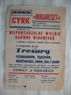 CYRK BUKARESZT stary PLAKAT-ULOTKA REKLAMOWA PRL 1977 r.