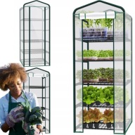 SZKLARNIA OGRODOWA BALKONOWA 5 PÓŁEK REGAŁ NA KWIATY 190x70 cm PIONOWA MINI