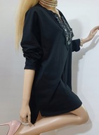 F r e e s t i l l bawełniana tunika SUKIENKA dekolt Z KORONKĄ GOTHIC XXL