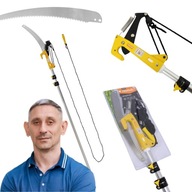 PIŁA NOŻYCE RĘCZNA DO CIĘCIA GAŁĘZI DREWNA TELESKOPOWA OGRODOWA Z SEKATOREM