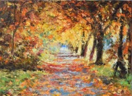 W parku" obraz olejny na płótnie 30x40cm , oryginał Garncarek Al,,,