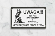 Owczarek Niemiecki Tabliczka informacyjna uwaga pies dowolny tekst