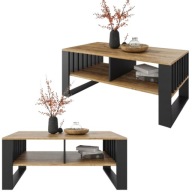 Stolik kawowy Meble Pitus prostokątny 90 x 50 x 50cm czarny, drewno retro