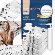 4CONVY Worki próżniowe na pościel ubrania GIGA ZBIÓR 19 sztuk pompka ręczna