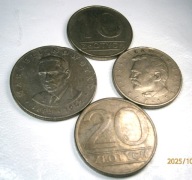 Polska. P.R.L. Zestaw 10 i 20 złotych - 4 sztuki. (396).