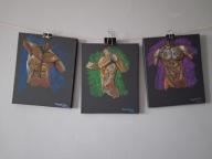 Obraz pastelami na płótnie - tryptyk