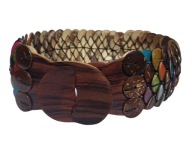 KOLOROWY PASEK Z DREWNA hippie boho 76-88