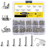 ZESTAW ŚRUB IMBUSOWYCH M2 ŚRUBY ŚRUBKI IMBUSOWE NAKŁADKI ZESTAW 700 szt.